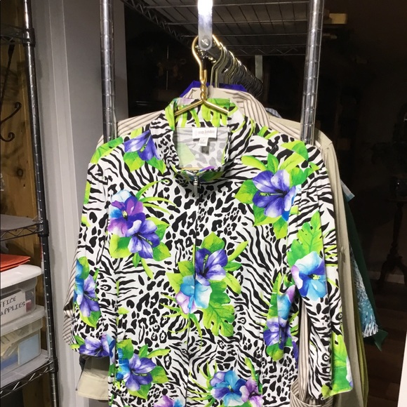 Erin London Zip Up Colorful Blazer - Picture 13 of 14